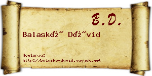 Balaskó Dávid névjegykártya